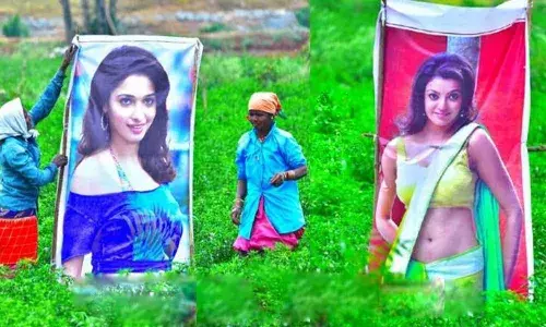 Actress Kajal and Tamanna effigies