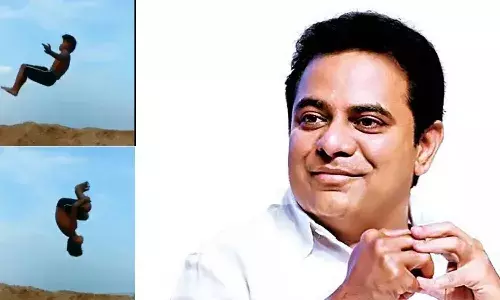 Minister KTR asks a boy details