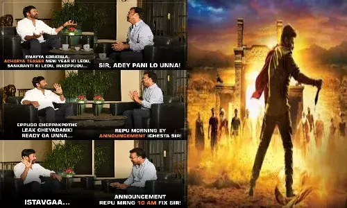 Acharya teaser release announcement tomorrow