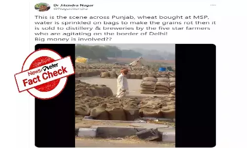 fact check news of spraying water on wheat bags