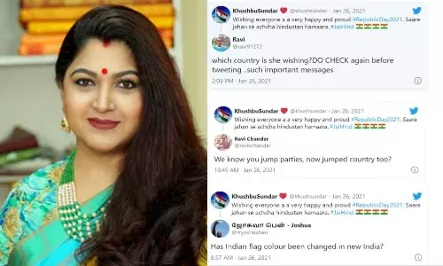 BJP Leader Khushbu Sundar uses nigers flag