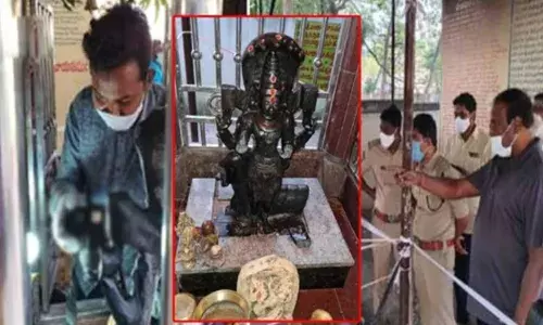 Pujari is accused of  idol damage case