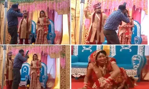 ఫోటో గ్రాఫర్‌ ఓవరాక్షన్.. పెళ్లికొడుకు యాక్ష‌న్‌.. వధువు రియాక్షన్.. వీడియో వైర‌ల్‌