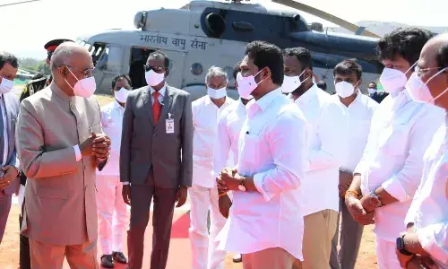 CM Jagan Welcomes To President.