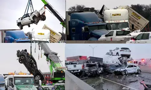 At least 9 killed in 130 vehicle pileup on icy Texas interstate