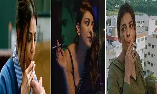 పొగ త్రాగ‌రాదు.. కానీ కాజ‌ల్ మాత్రం ద‌మ్ము మీద ద‌మ్ము..