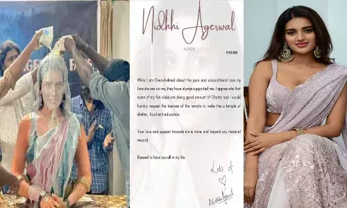 Nidhhi Agerwals request to fans who built a temple for her.