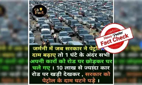 Germans did not abandon their cars on roads to protest fuel hike