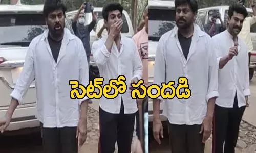 Chiru Charan At Movie Shooting Set