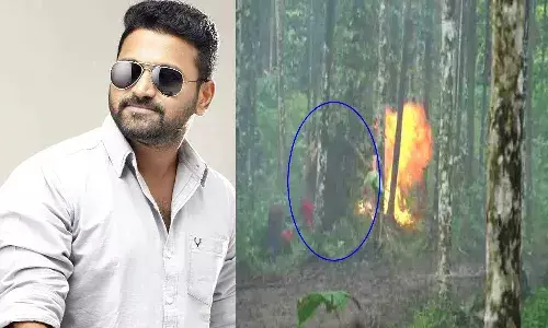 Rishab Shetty fire accident in hero movie shooting