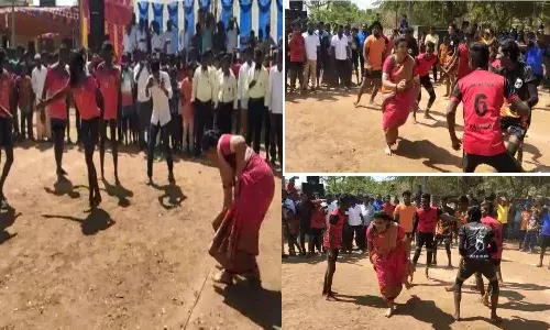 MLA Roja playing Kabaddi in Nagari