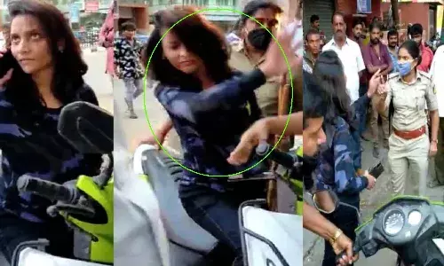 SI slap girl for arguing in Karnataka