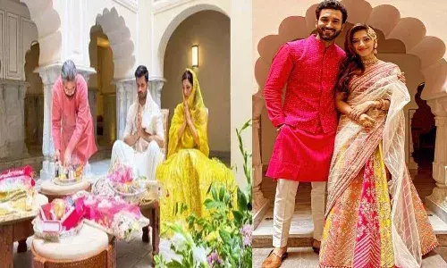 ఘనంగా హీరోయిన్ మెహ్రీన్ నిశ్చితార్థం.. ఫోటోలు వైరల్