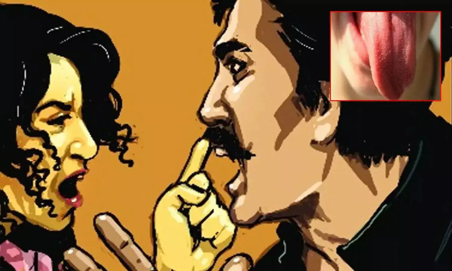 Husband cut his tongue