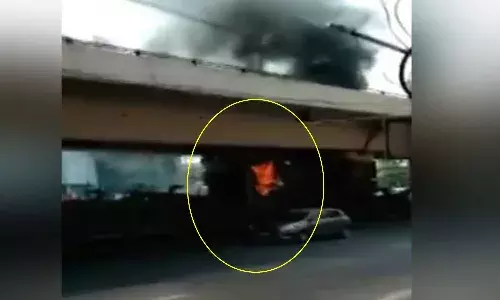 Once again fire breaks at Panjagutta flyover