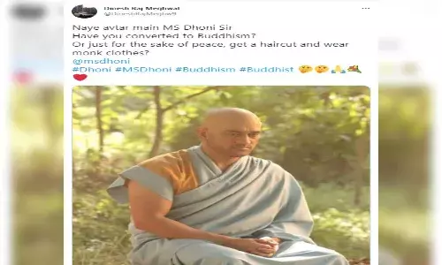 fact check news about Dhoni converted into Buddhism