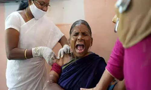 Gangavva takes vaccine