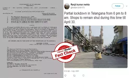 fact check news of lockdown in Telangana