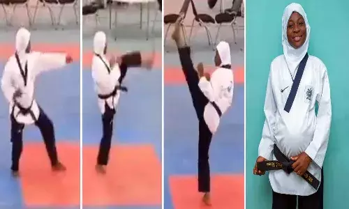 8 నెలల గర్భంతో తైక్వాండోలో స్వర్ణం