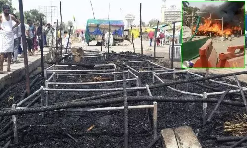 tents set on fire