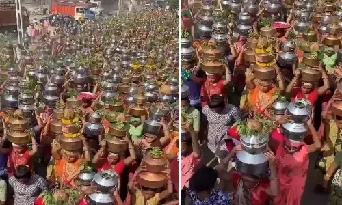 Crowded Religious Procession