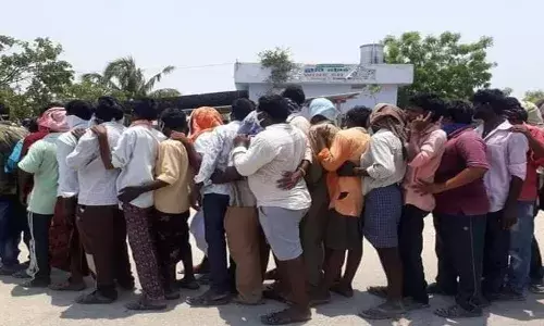 line at wine shop
