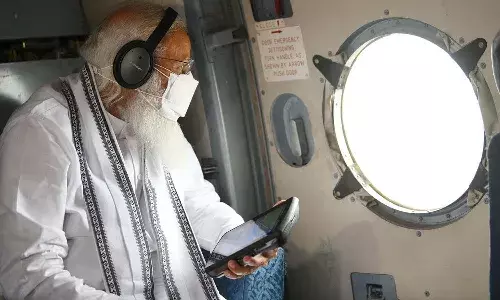 PM Modi aerial survey