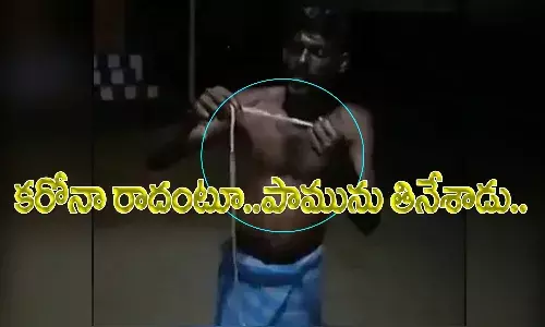 Tamilnadu man swallow snake