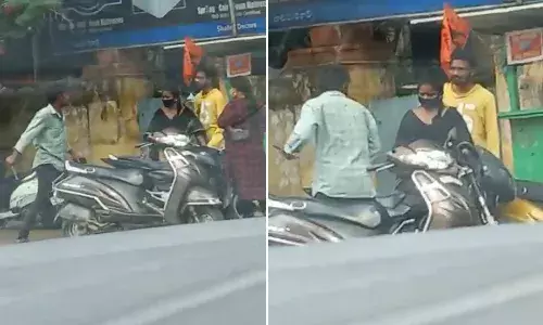 క‌త్తితో బెదిరింపుల‌కు దిగిన వ్య‌క్తి.. వీడియో వైర‌ల్‌