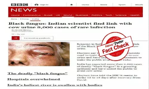 Fact Check : గో మూత్రం కారణంగా బ్లాక్ ఫంగస్ కేసులు పెరుగుతున్నాయని బీబీసీలో ఆర్టికల్ వచ్చిందా..?
