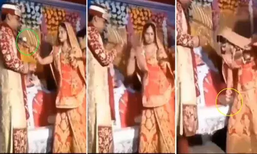 వరుడి కొంపముంచి స్వీట్.. కోపంతో వధువు .. వీడియో వైరల్