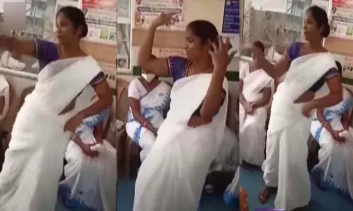 బుల్లెట్టు బండి పాటకు కాలు కదిపిన నర్సు.. వీడియో వైరల్..!