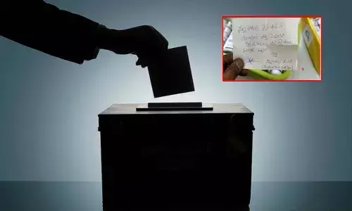 బ్యాలెట్ బాక్స్ లో చీటీ వేసిన మందుబాబు.. పాపం అతడి కోరిక ఏమిటంటే..!