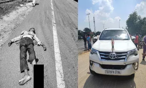 స్పీకర్ కాన్వాయ్లోని కారు ఢీకొని వ్యక్తి మృతి