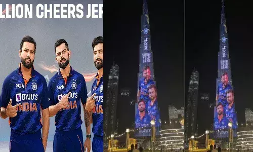 ప్రపంచంలోనే అత్యంత ఎత్తైన కట్టడంపై మెరిసిన టీమిండియా జెర్సీ