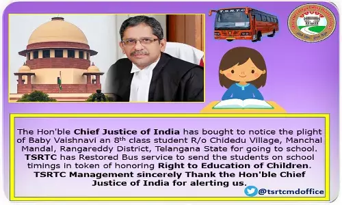 ఆర్టీసీ బస్సులు రావడం లేదు.. సుప్రీంకోర్టు చీఫ్ జస్టిస్కు తెలంగాణ విద్యార్థిని ఫిర్యాదు