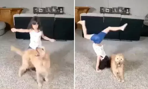 ఆ చిన్నారి.. ఆమె కుక్క.. మీ ముఖం మీద చిరునవ్వు పక్కా..