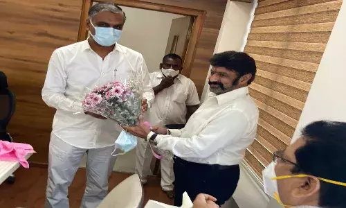 హరీష్ రావుతో బాలకృష్ణ భేటీ