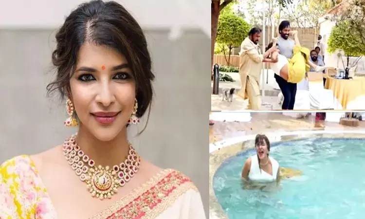 ఆ ఇద్ద‌రూ మంచు ల‌క్ష్మిని నీటిలో ప‌డేశారు.. వీడియో వైర‌ల్‌