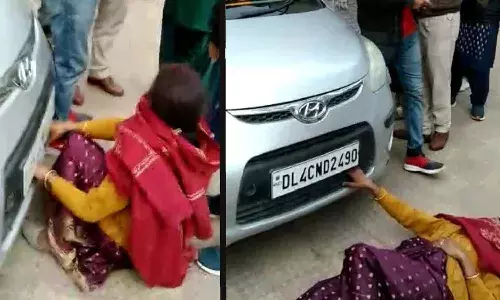 కూతురు అత్తింటికి వెళ్లొద్దు అంటూ అడ్డుపడ్డ తల్లి.. పోలీస్ స్టేషన్ ముందు హైవోల్టేజీ డ్రామా..