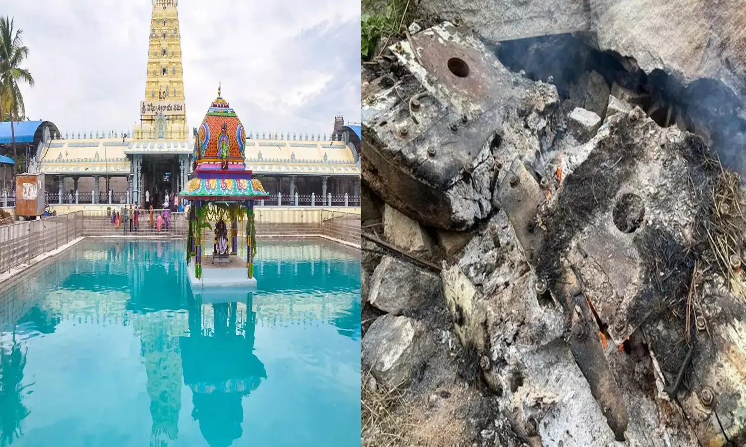 దారుణం.. కాణిపాకంలో స్వామివారి పాత రథ చక్రాలకు నిప్పు పెట్టిన దుండగులు
