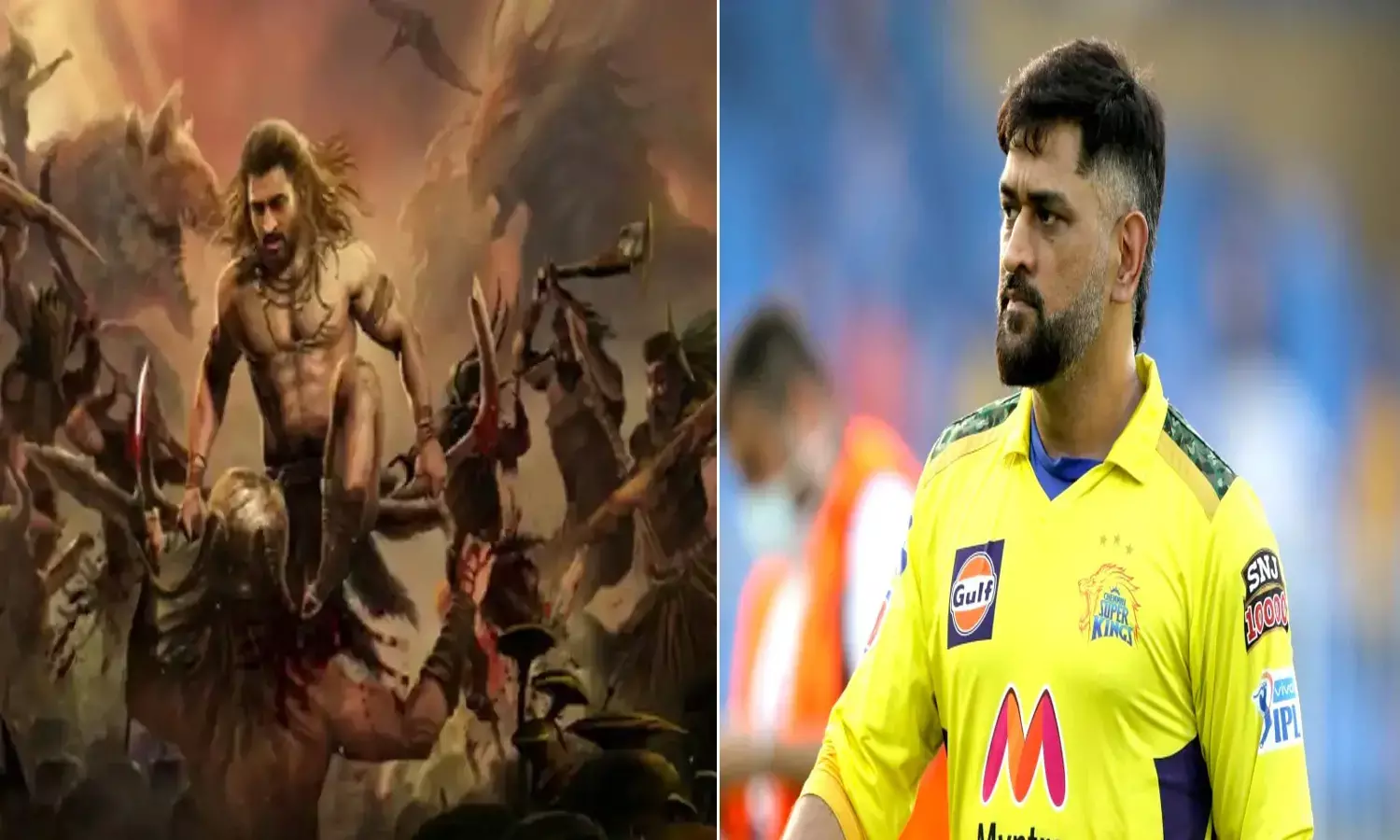మైథలాజికల్ సూపర్ హీరోగా ధోనీ.. క‌త్తి ప‌ట్టుకుని రాక్ష‌సులను సంహ‌రిస్తూ