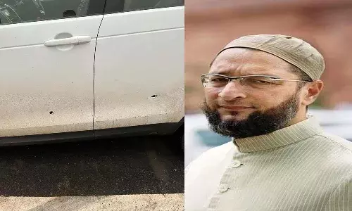 అసదుద్దీన్ ఓవైసీ వాహనంపై కాల్పులు.. తప్పిన ప్రమాదం