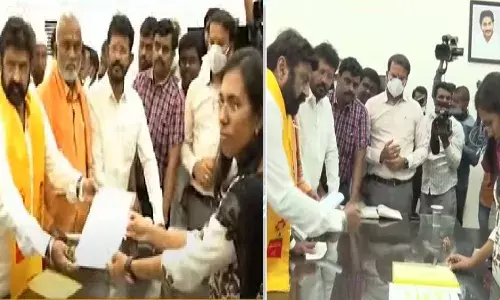 అనంతపురం జిల్లా కలెక్టర్కు ఎమ్మెల్యే బాలకృష్ణ వినతి పత్రం
