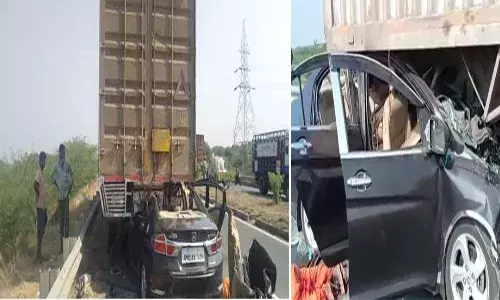 కర్నూలు జిల్లాలో ఘోర రోడ్డు ప్రమాదం.. లారీ కిందకు దూసుకెళ్లిన కారు.. ముగ్గురు దుర్మరణం