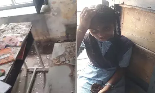 తరగతి గదిలో ఊడిన పైకప్పు పెచ్చులు.. విద్యార్థినులకు గాయాలు.. హసన్పర్తి సర్కార్ బడిలో ఘటన