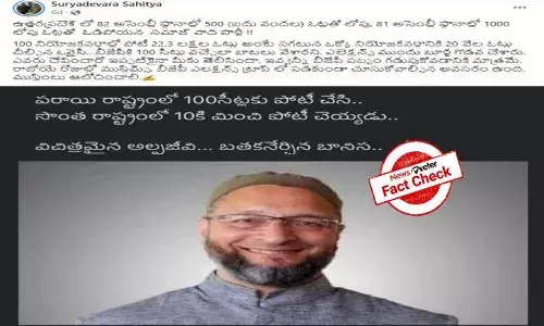 FactCheck : ఉత్తరప్రదేశ్ ఎన్నికల్లో ఎంఐఎంకు 20 లక్షలకు పైగా ఓట్లు వచ్చాయా..?