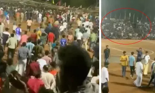 పుట్బాల్ మ్యాచ్ జరుగుతుండగా.. కుప్పకూలిన గ్యాలరీ.. 200 మందికి గాయాలు.. వీడియో