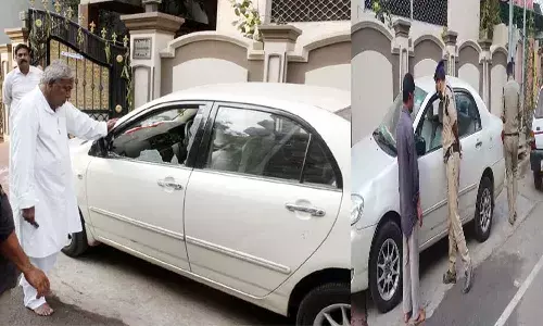 కాంగ్రెస్ సీనియర్ నేత వీహెచ్ ఇంటిపై రాళ్ల దాడి