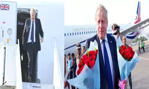 భారత్కు చేరుకున్న బ్రిటన్ ప్రధాని బోరిస్ జాన్సన్